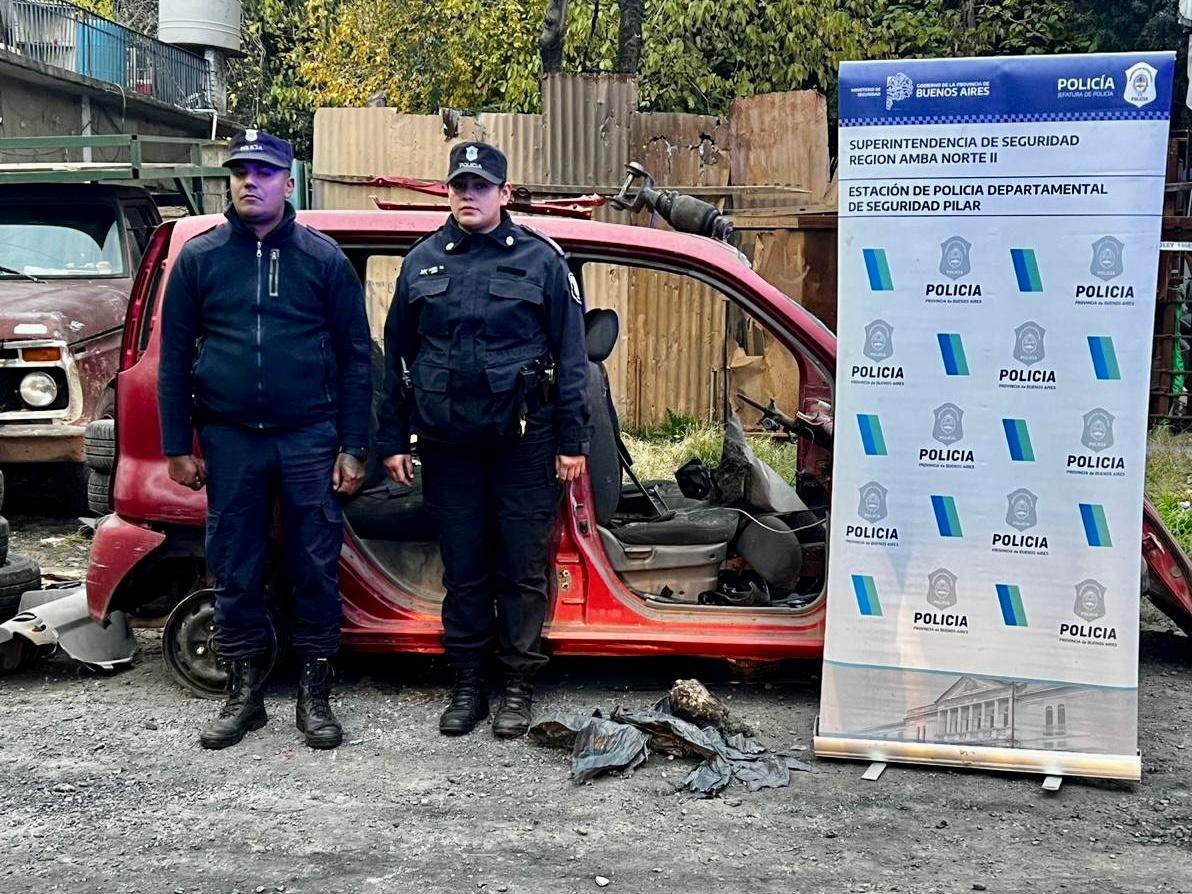 La Policía de Pilar logró desarticular un desarmadero ilegal de vehículos